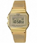 Reloj Unisex Casio digital multifunción de 32 mm. con correa de malla en acero inox.