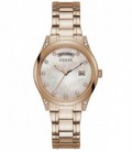 Reloj Guess de acero oro rosa con nácar y cristales GW0047L2 para mujer.