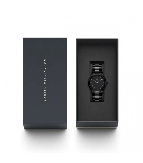Reloj Mujer Daniel Wellingtonvde 32 mm. en cerámica color negro con correa de eslabones.