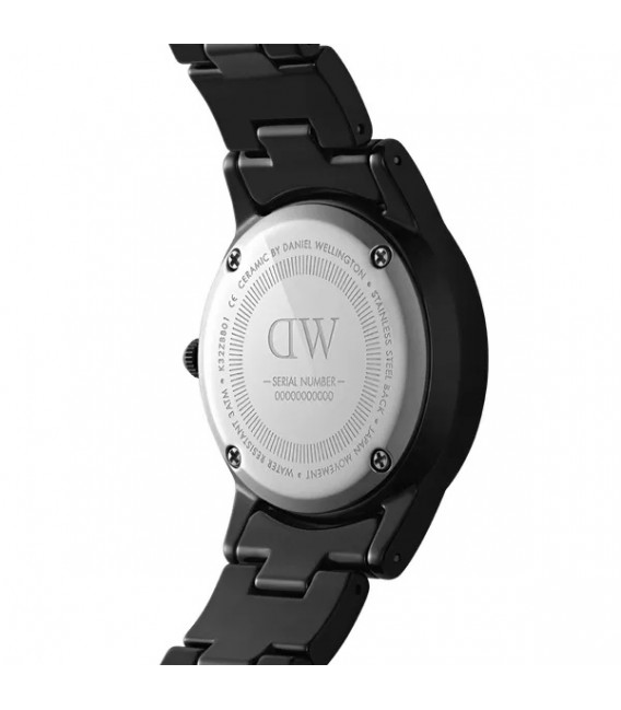 Reloj Mujer Daniel Wellingtonvde 32 mm. en cerámica color negro con correa de eslabones.
