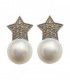 Pendientes de plata estrella con perla y circonitas 9044PESPSF147.
