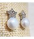 Pendientes de plata estrella con perla y circonitas 9044PESPSF147.