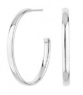Pendientes aro de 33 mm tubo ovalado de plata de ley 925 9169PESPIT123.