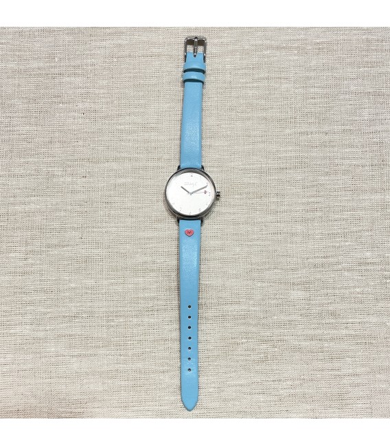 Reloj de 30 mm. plateado con correa de piel azul 9017RENAWF006 Infantil.