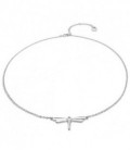 Collar libélula ajustable de 18 - 22 cm. con baño de plata 9035COSHUN114.