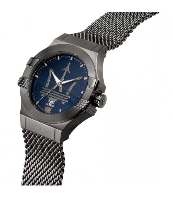 Reloj Hombre Maserati de diseño industrial de acero inox. gris mate con esfera tridimensional 9017RECAMS007.