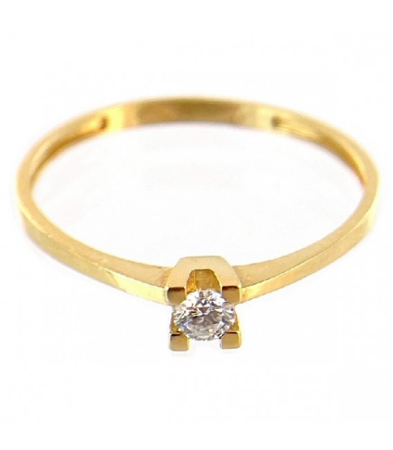 Anillo para Mujer talla 15 (17,5 mm. de diámetro interior) de oro de 18k. con 1 diamante de 0.10 CTES 9119SOSACM008.