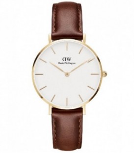 Reloj Mujer Daniel Wellington minimalista de 32 mm. en acero dorado con pulsera de piel genuina.