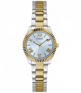 Reloj Mujer Guess clásico de 30 mm. en acero inox. bicolor con pulsera de eslabones.