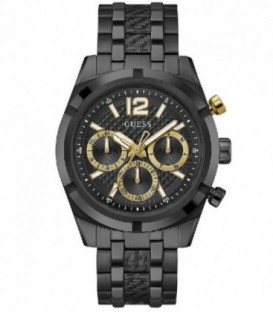 Reloj Hombre Guess multifunción de 44 mm. en acero inox. negro con correa de eslabones.