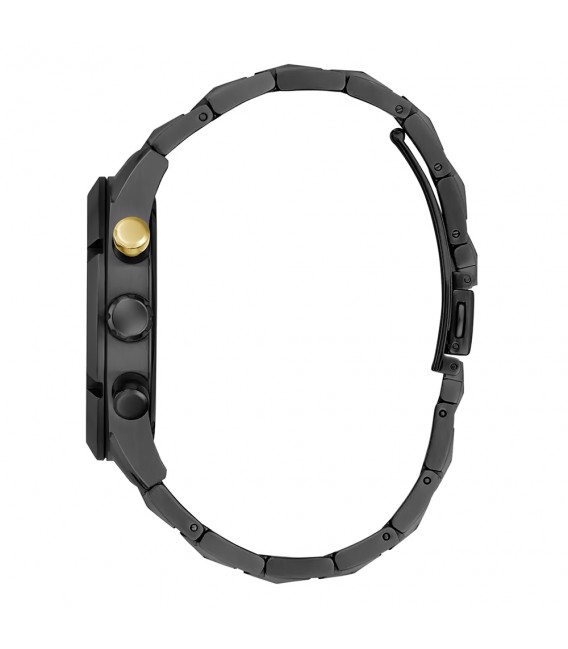 Reloj Hombre Guess multifunción de 44 mm. en acero inox. negro con correa de eslabones.